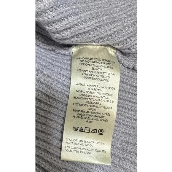 Anthropologie Skater Sweater Dress Sz M Rib Knit Lavender Crew Neck Long Sleeve - Picture 7 of 7